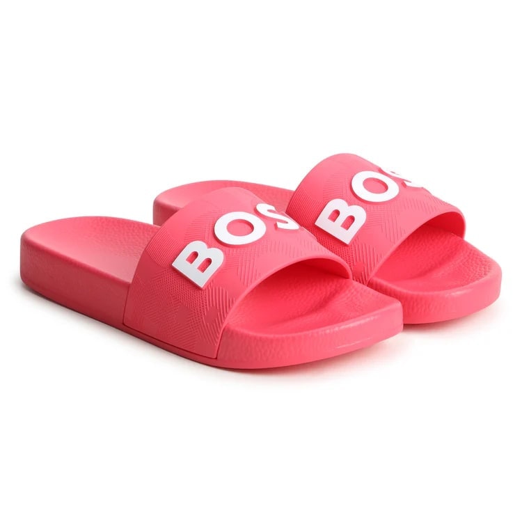 BOSS KIDS KIDS' SLIDES WITH CONTRAST LOGO - Yooto