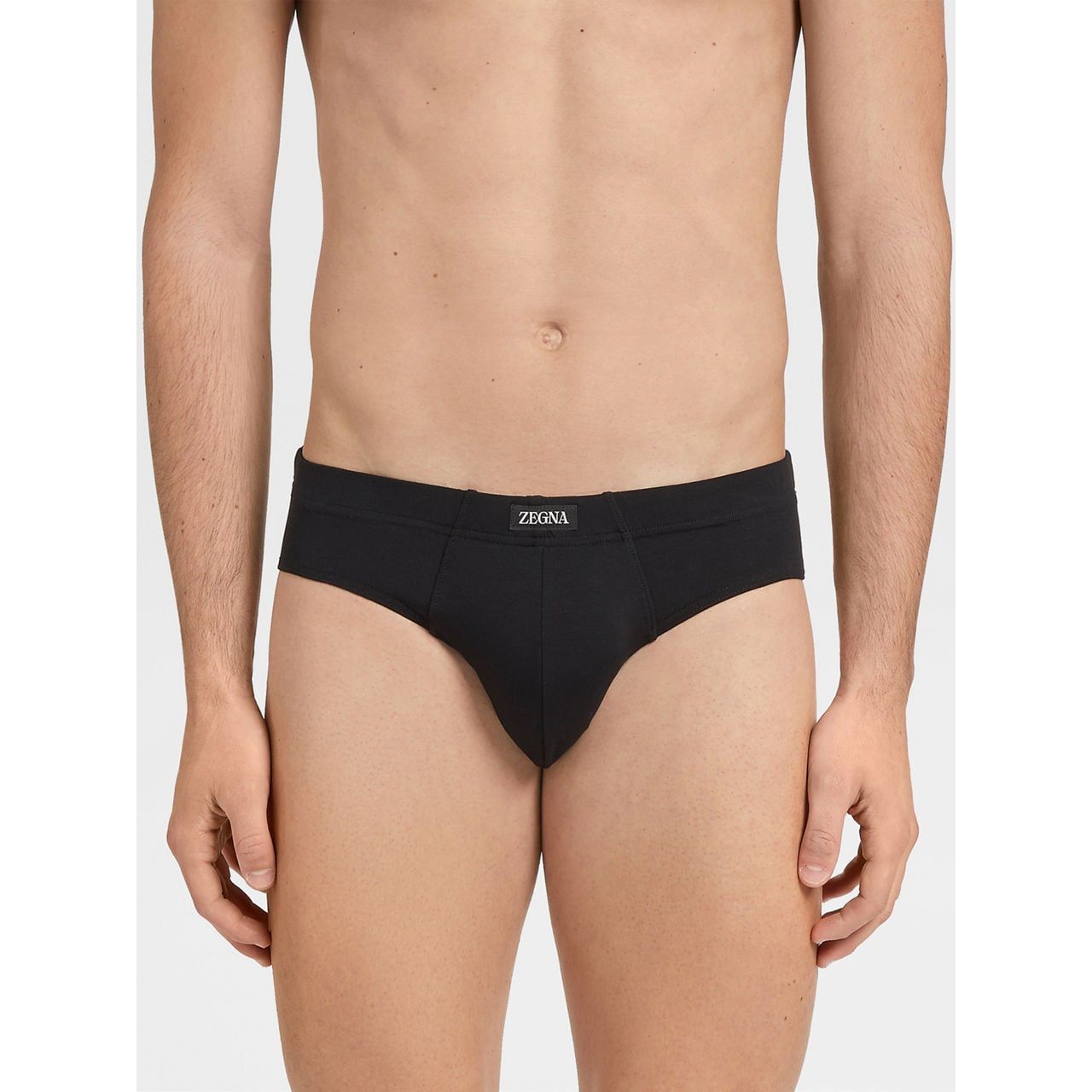 ZEGNA BLACK STRETCH MODAL MIDI BRIEF