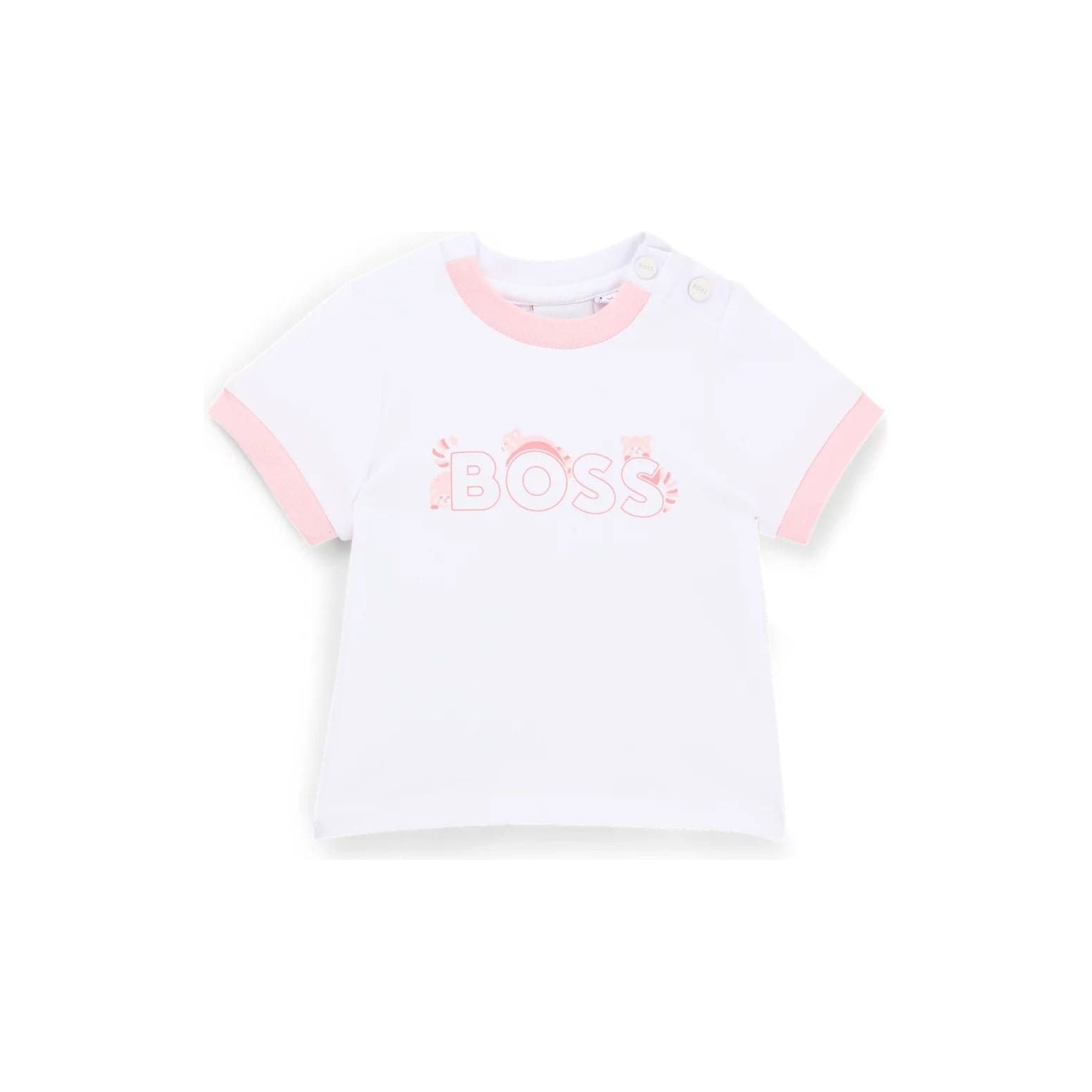 BOSS KIDSBABY T-SHIRT IN STRETCH COTTON WITH PANDA ARTWORK - Yooto