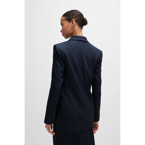 Load image into Gallery viewer, BOSS REGULAR-FIT LONG-LENGTH JACKET IN DENIM-EFFECT TWILL
