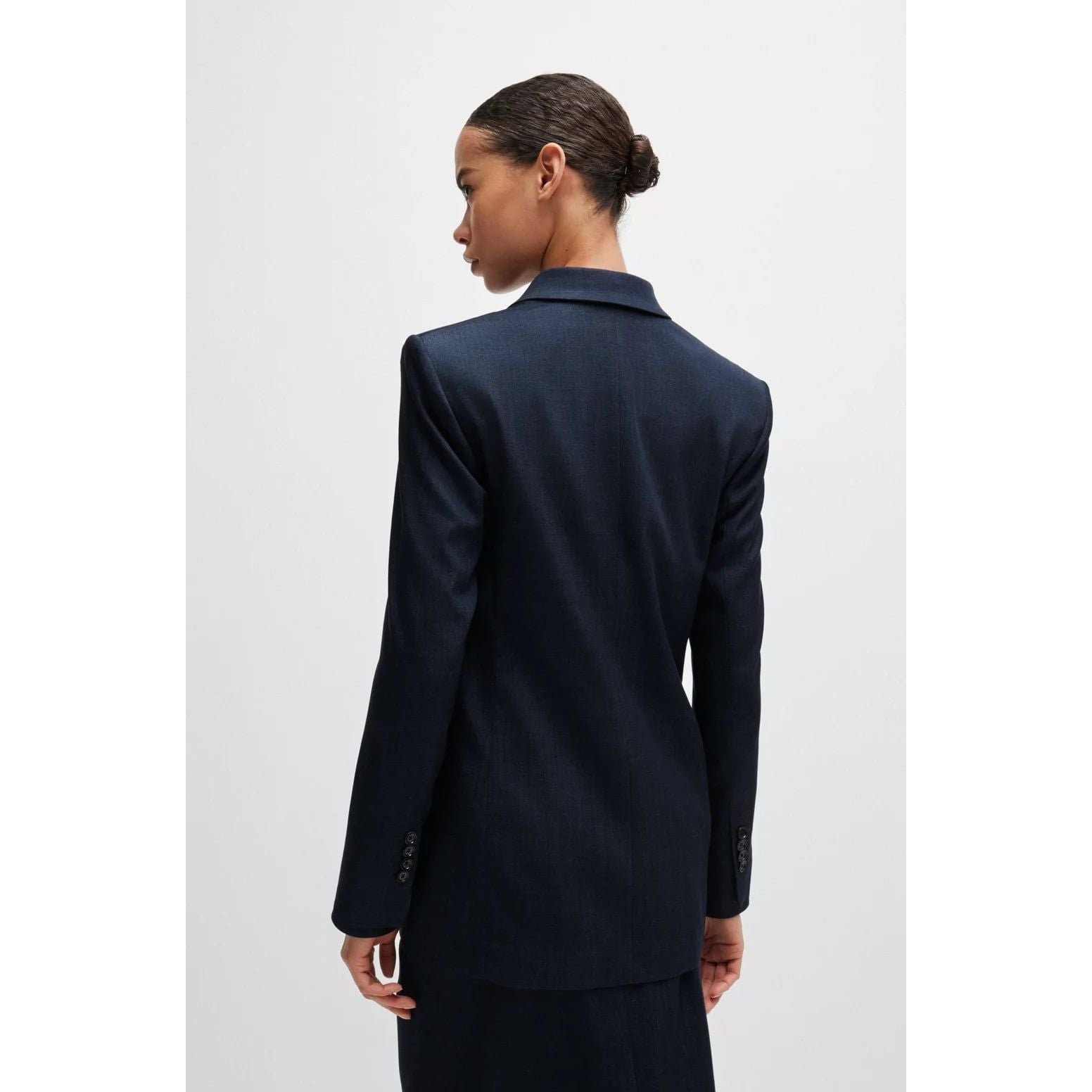 BOSS REGULAR-FIT LONG-LENGTH JACKET IN DENIM-EFFECT TWILL