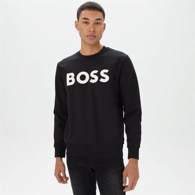 BOSS COTTON SWEATSHIRT WITH RUBBER-PRINT LOGO - Yooto