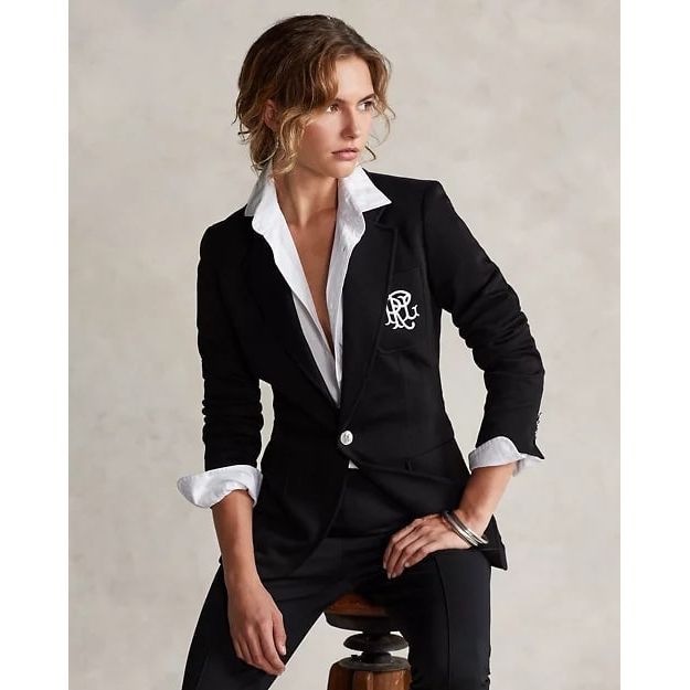 RALPH LAUREN Double-Knit Jacquard Blazer