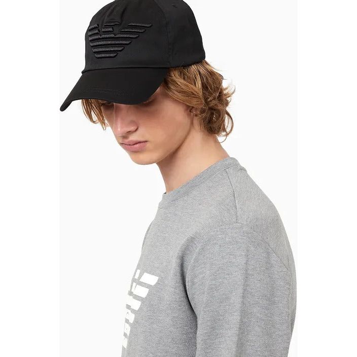 EMPORIO ARMANI BASEBALL CAP WITH EMBROIDERED OVERSIZED EAGLE