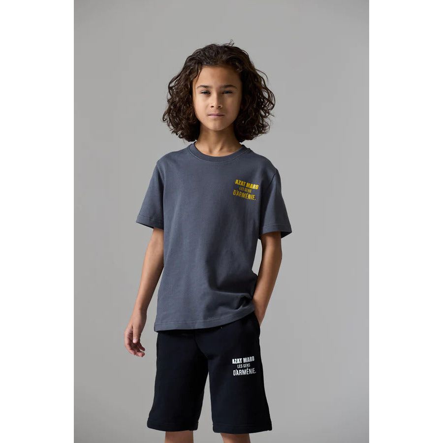 AZAT MARD LES GENS CHARCOAL/YELLOW KIDS T-SHIRT - Yooto