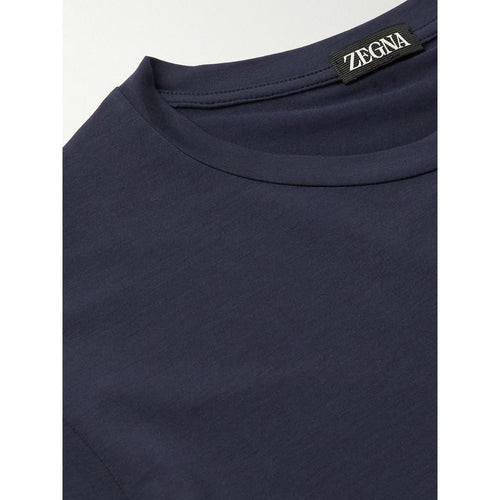 Load image into Gallery viewer, ZEGNA NAVY BLUE STRETCH MODAL T-SHIRT
