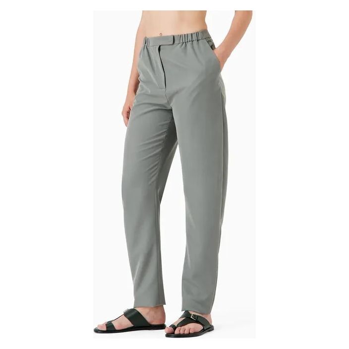 EMPORIO ARMANI OVAL-LEG CUPRO TROUSERS - Yooto