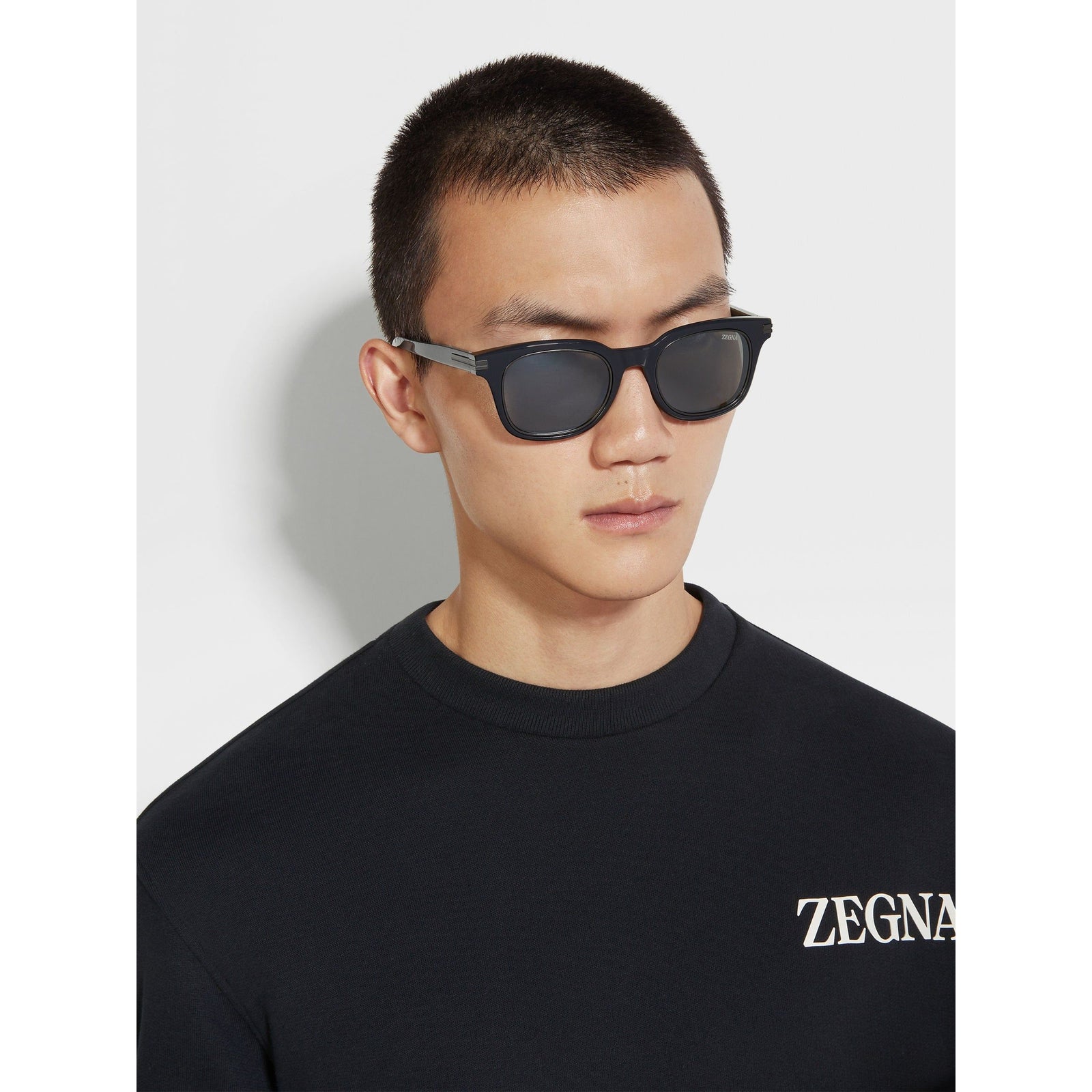 ZEGNA ASPHALT GREY ACETATE SUNGLASSES