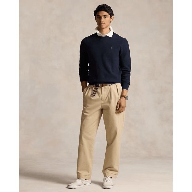 RALPH LAUREN Textured Cotton Crewneck Jumper