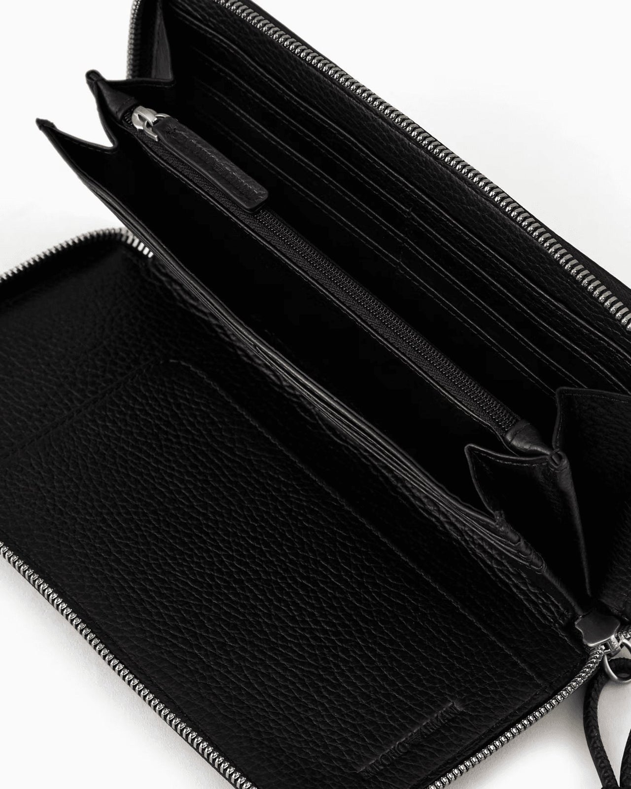 EMPORIO ARMANI Tumbled leather wallet with wrap-around zip