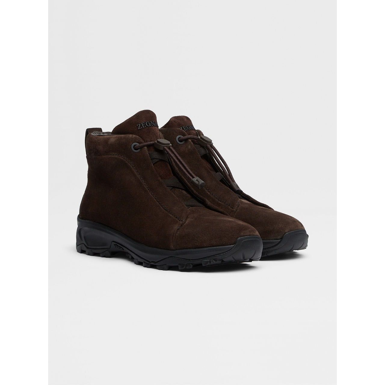 ZEGNA BROWN SUEDE TRIPLE STITCH™ VETTA SNEAKERS