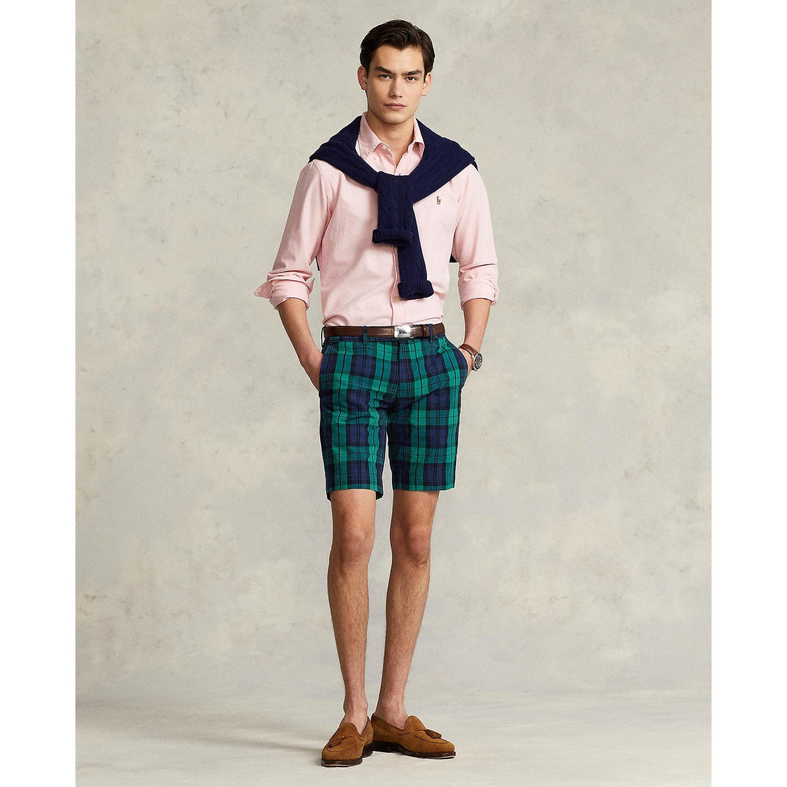 24.1 cm Slim Fit Plaid Seersucker Short