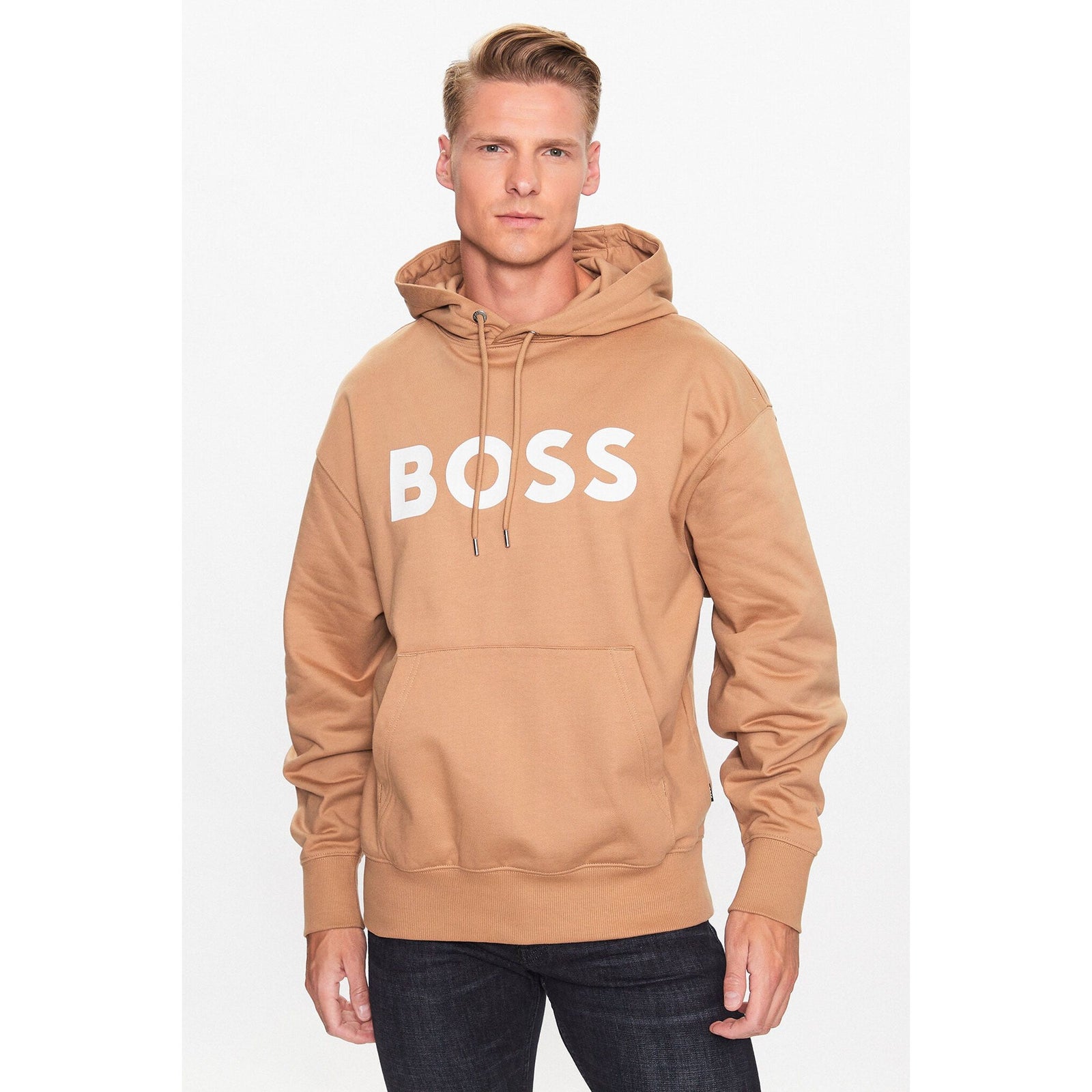 BOSS LOGO DETAILED HOODED SWEATSHIRT