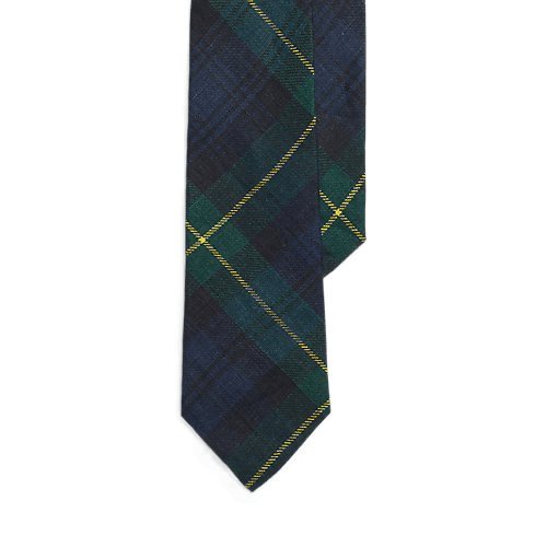 Load image into Gallery viewer, RALPH LAUREN Plaid-Print Linen Tie
