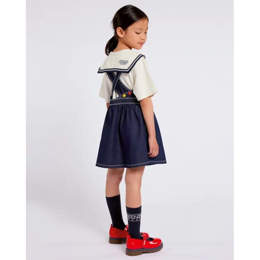 KENZO KIDS DENIM PINAFORE DRESS - Yooto