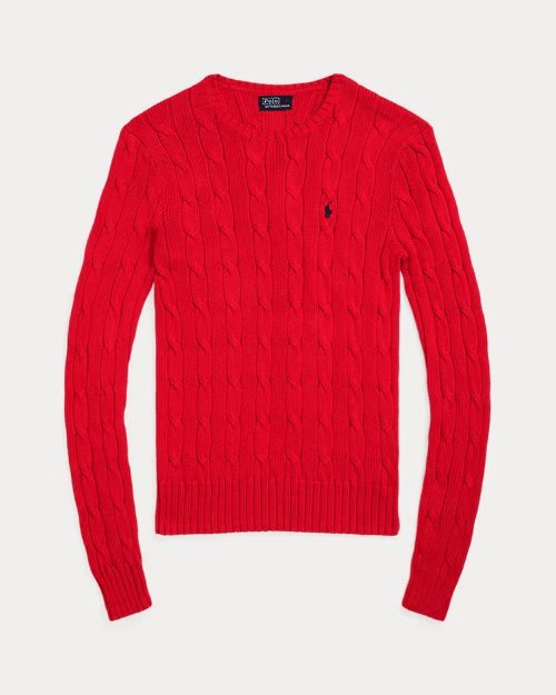 RALPH LAUREN Cable-Knit Cotton Crewneck Jumper