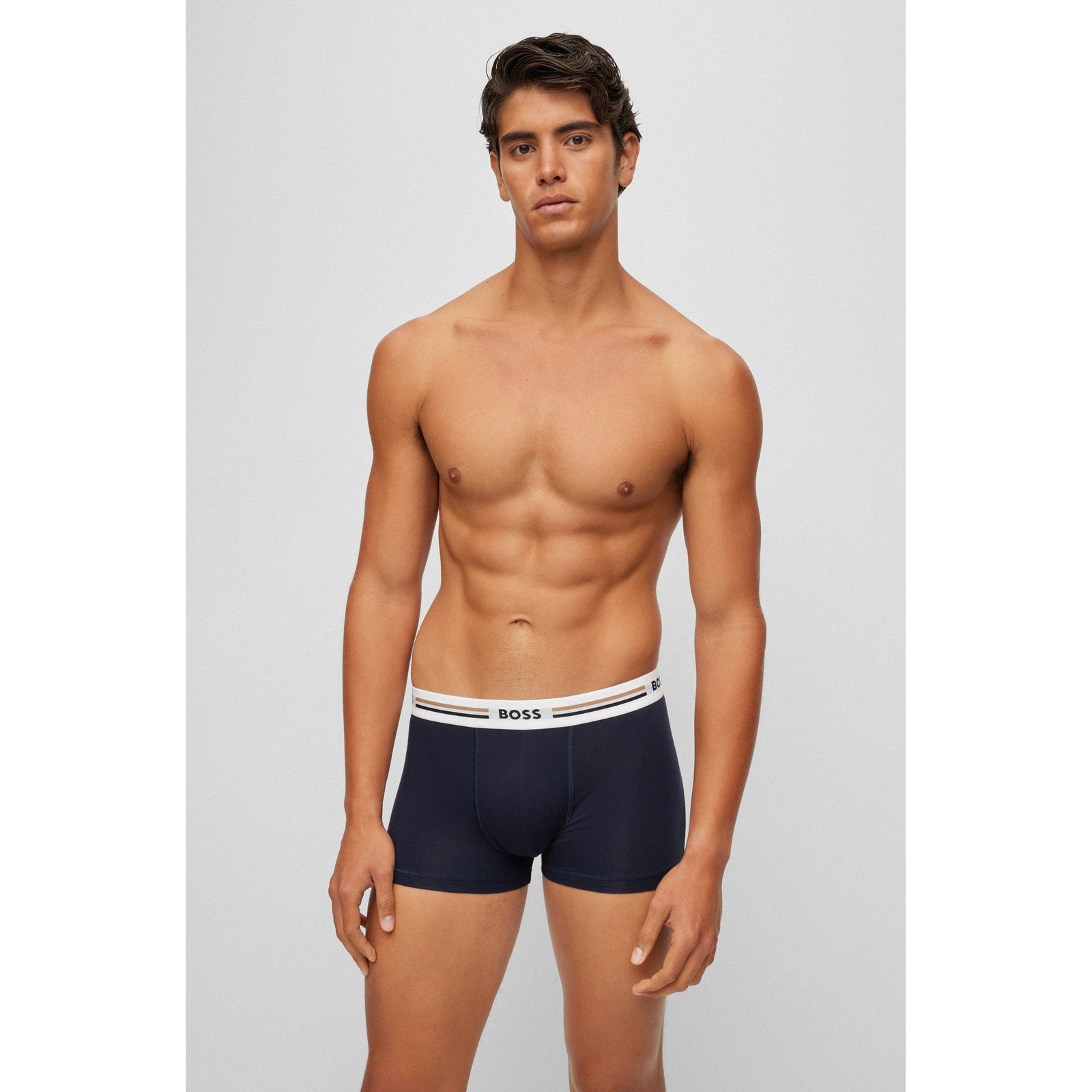 BOSS THREE-PACK OF SOFT-TOUCH STRETCH TRUNKS WITH LOGO WAISTBANDS