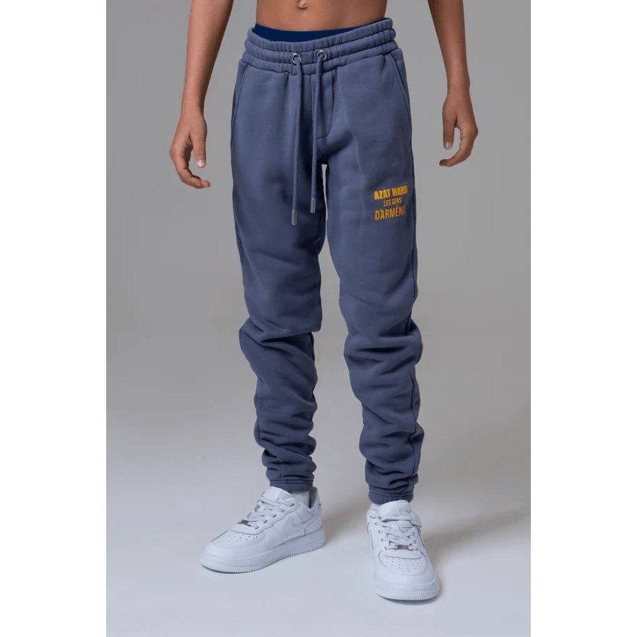 AZAT MARD LES GENS WASHED NAVY/YELLOW KIDS JOGGERS