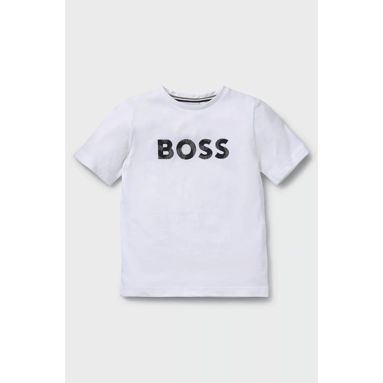 BOSS KIDS' REGULAR-FIT SHIRT IN COTTON WITH LOGO PRINT