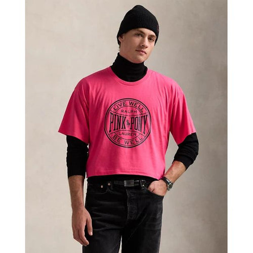 Load image into Gallery viewer, RALPH LAUREN Pink Pony Cotton Jersey Cropped Tee
