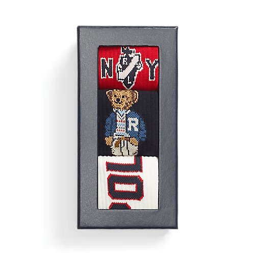 RALPH LAUREN Polo Bear Crew Sock 3-Pack Gift Set