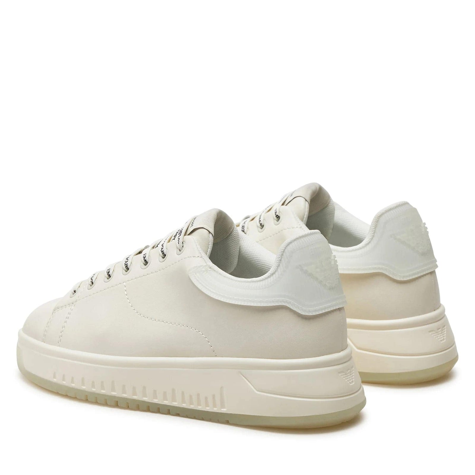 EMPORIO ARMANI LEATHER SNEAKERS WITH CONTRASTING RUBBER BACK - Yooto