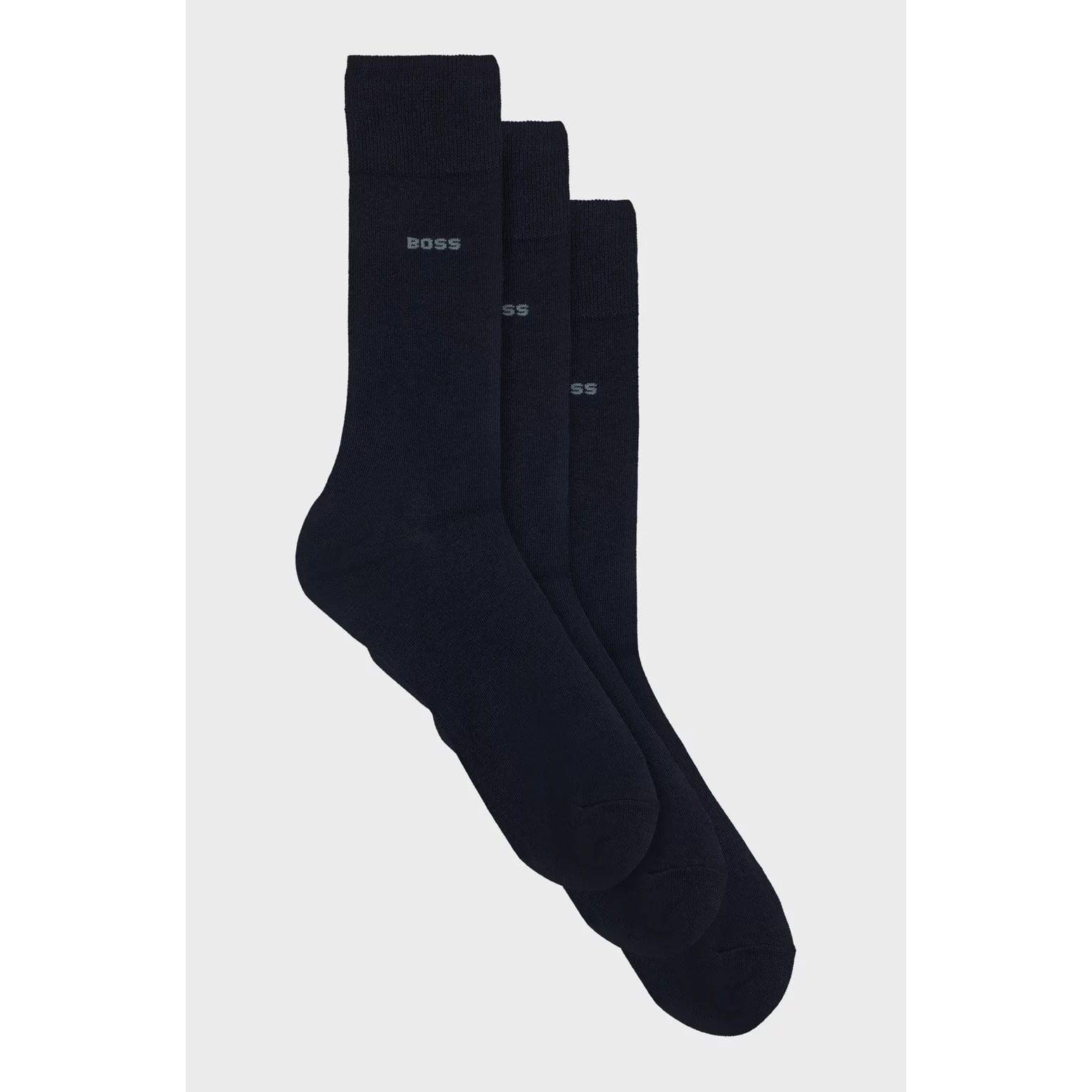 BOSS THREE-PACK OF REGULAR-LENGTH SOCKS IN STRETCH FABRIC