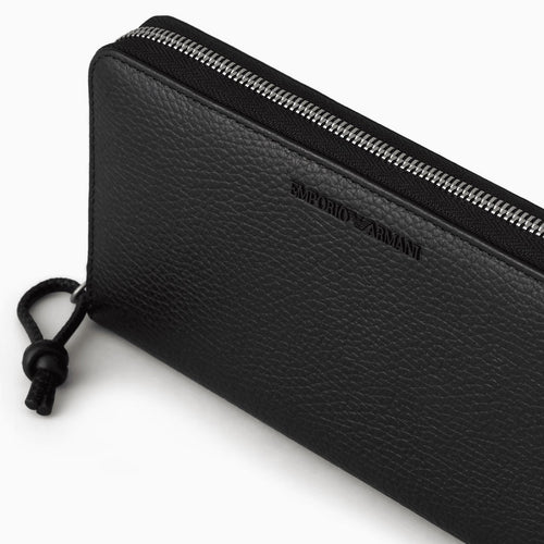 Load image into Gallery viewer, EMPORIO ARMANI Tumbled leather wallet with wrap-around zip
