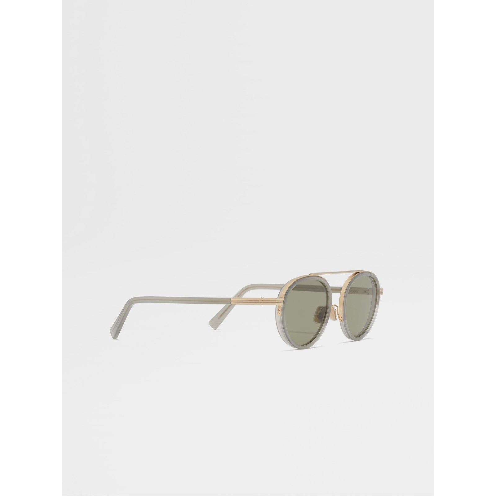 ZEGNA GREEN ORIZZONTE II ACETATE AND METAL SUNGLASSES