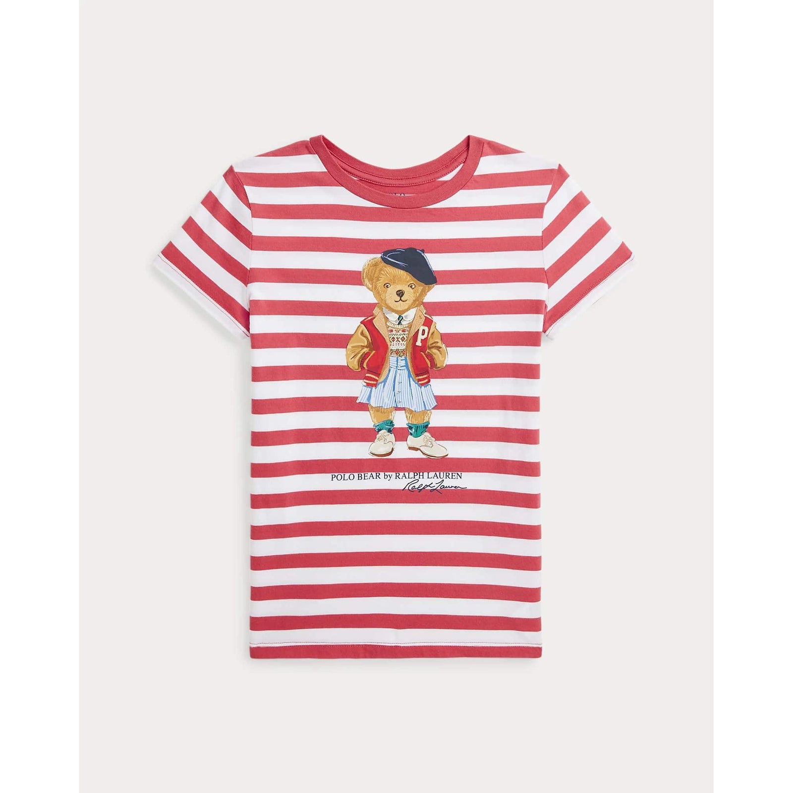 POLO RALPH LAUREN STRIPED POLO BEAR COTTON JERSEY TEE - Yooto