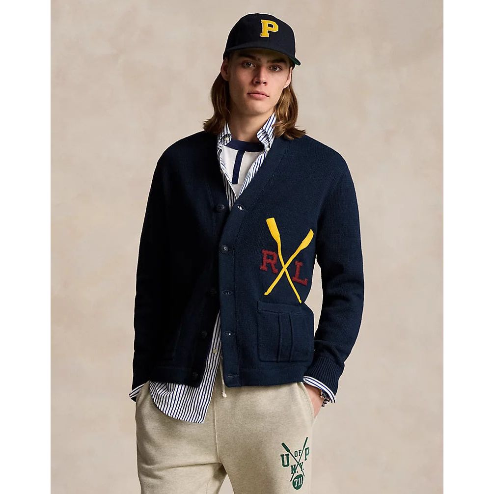 RALPH LAUREN Varsity-Inspired Cotton Cardigan