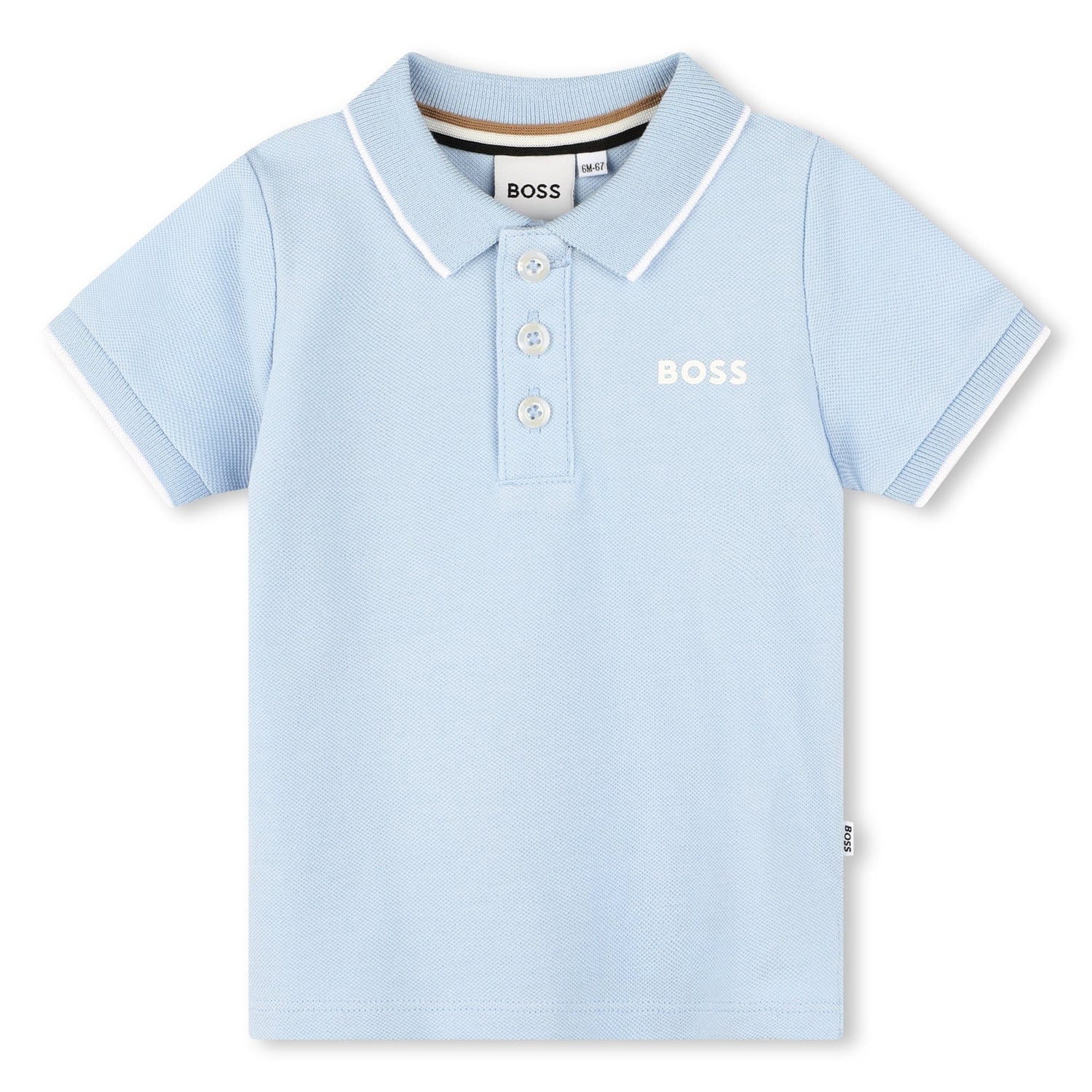 BOSS KIDS KIDS' COTTON-PIQUÉ POLO SHIRT WITH LOGO AND STRIPES - Yooto