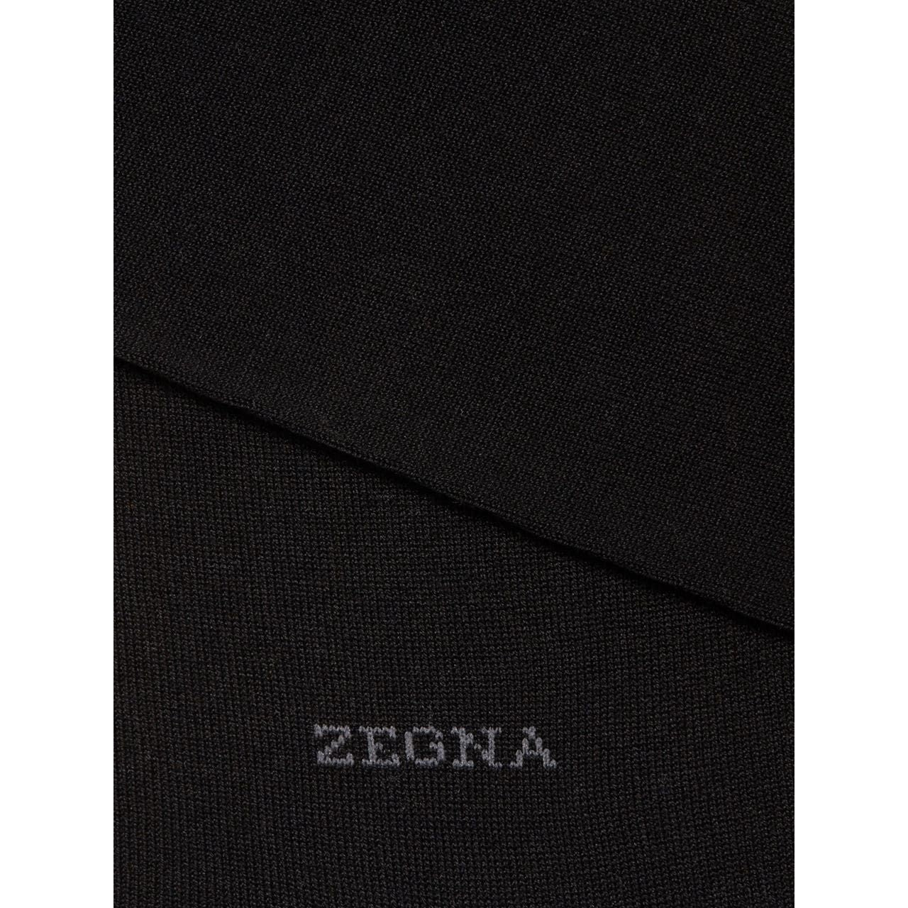 ZEGNA BLACK COTTON BLEND SOCKS