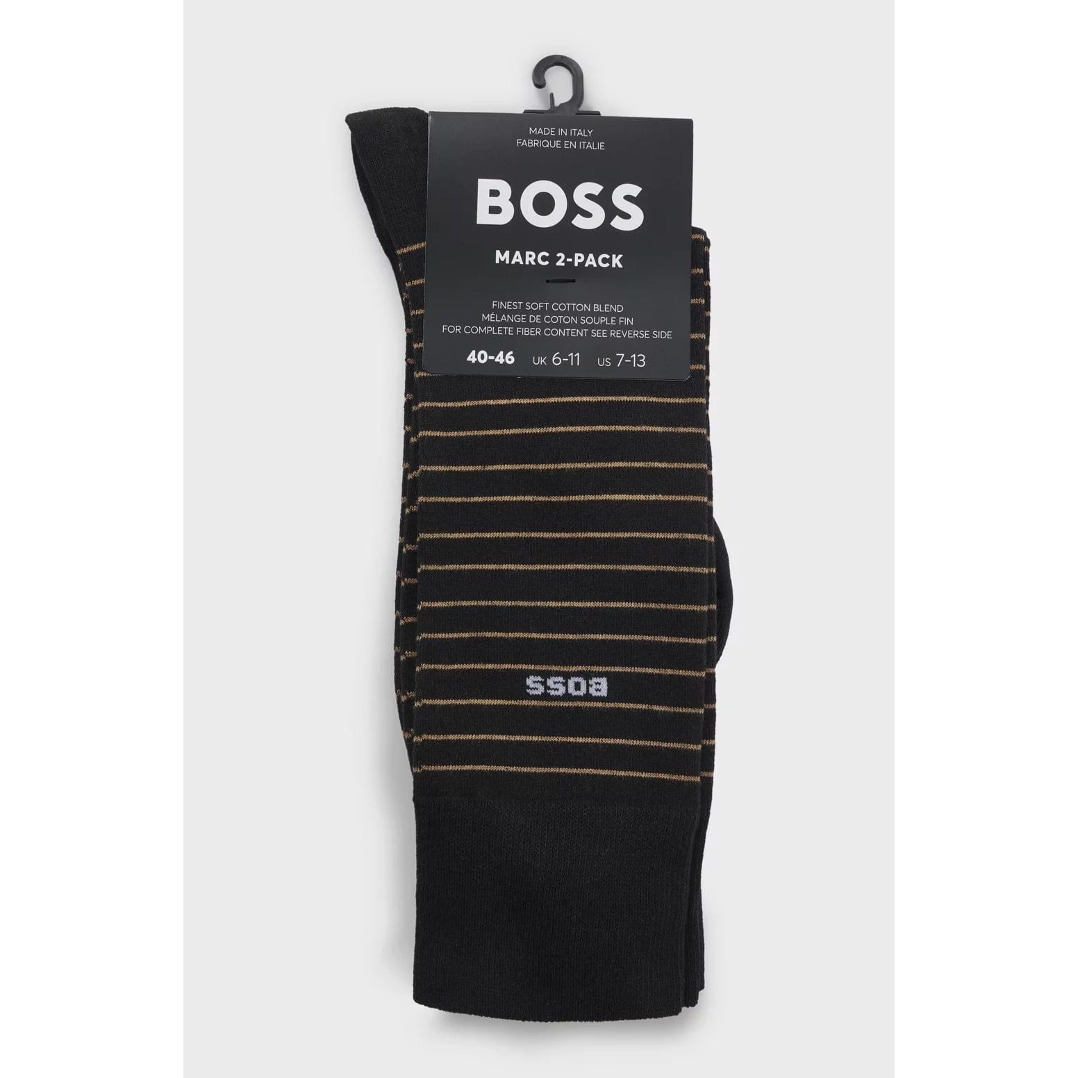 BOSS TWO-PACK OF REGULAR-LENGTH SOCKS IN STRETCH COTTON