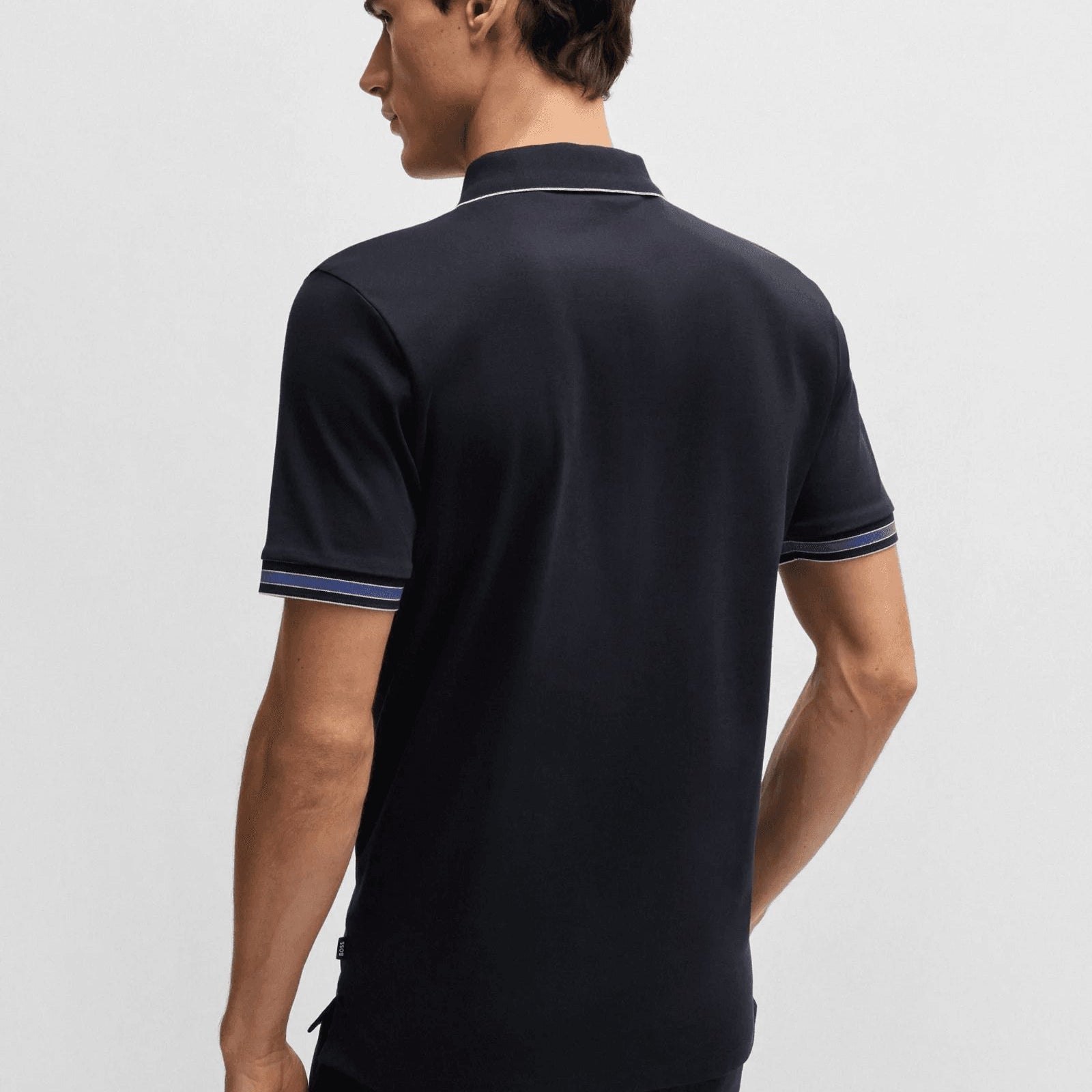 BOSS Interlock-cotton polo shirt with contrast tipping