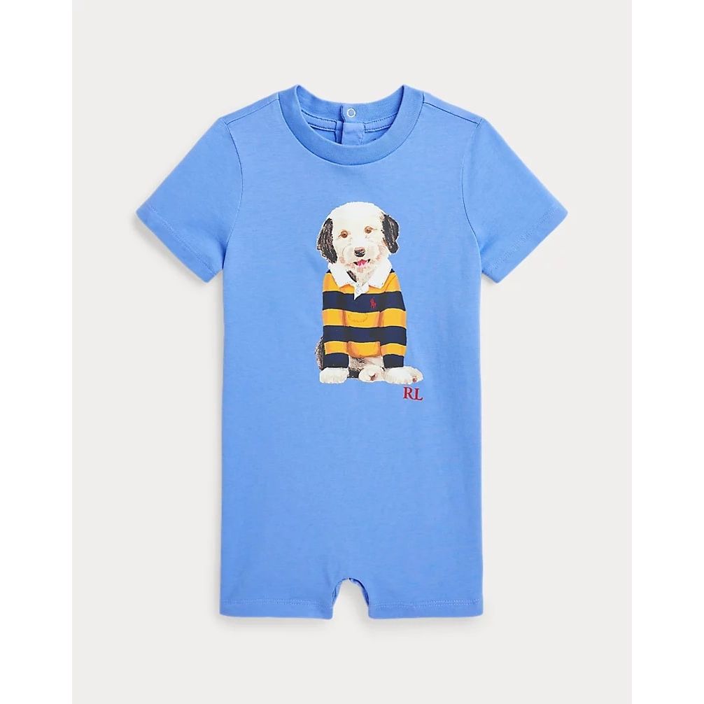 POLO RALPH LAUREN DOG-PRINT COTTON JERSEY SHORTALL - Yooto