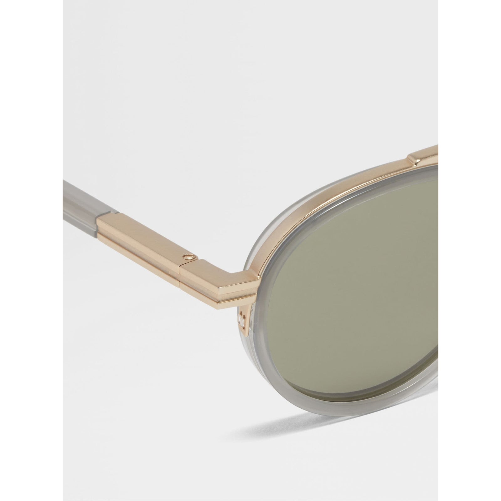 ZEGNA GREEN ORIZZONTE II ACETATE AND METAL SUNGLASSES