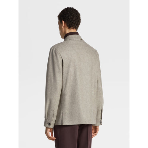 Load image into Gallery viewer, ZEGNA LIGHT TAUPE MÉLANGE WOOL CHORE JACKET
