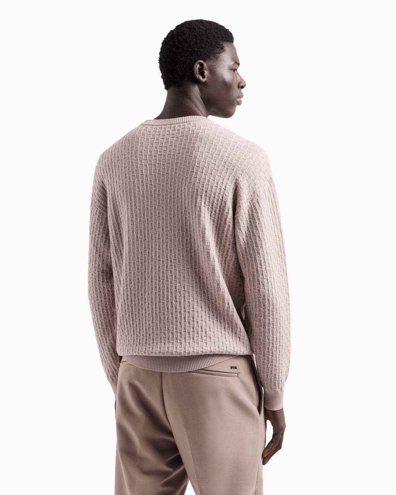 EMPORIO ARMANI Tuck-stitch virgin wool jumper