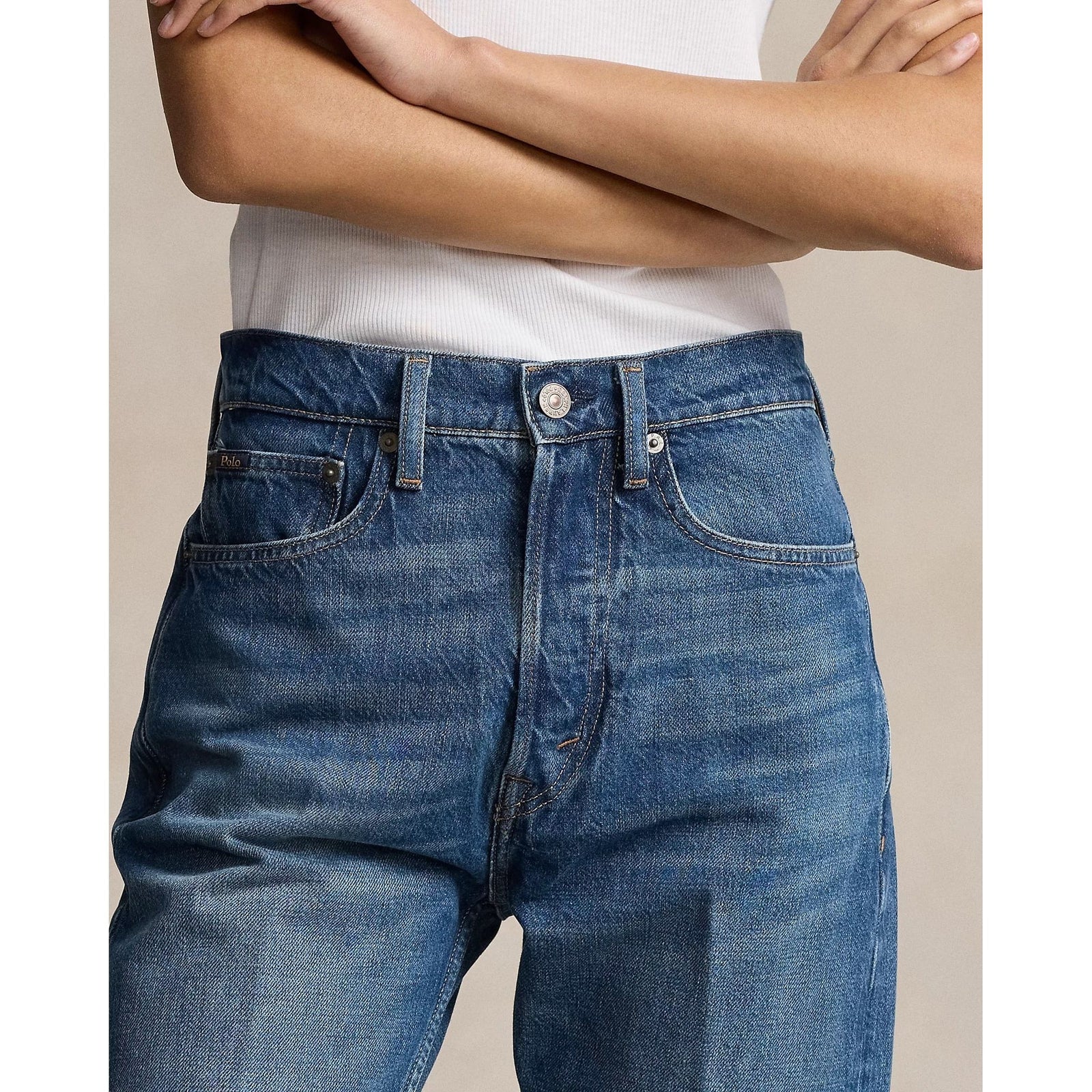 RALPH LAUREN High-Rise Relaxed Straight Crop Jean