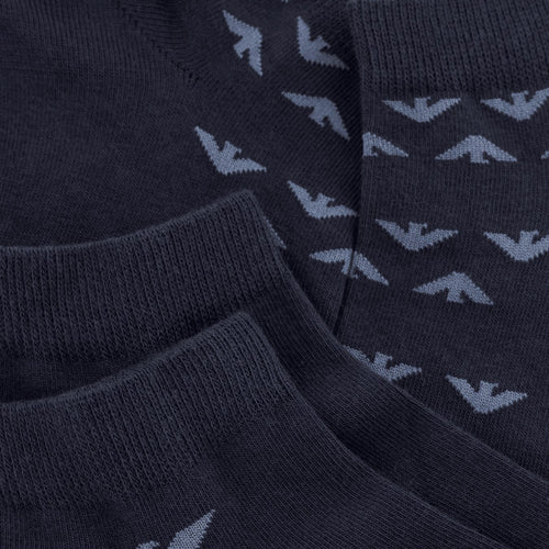 Load image into Gallery viewer, EMPORIO ARMANI Two-pack of socks with jacquard eagle logo
