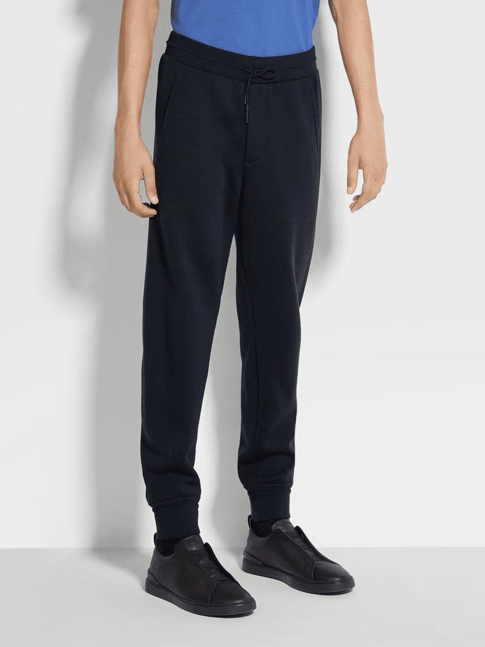 ZEGNA NAVY BLUE HIGH PERFORMANCE™ WOOL BLEND JOGGERS