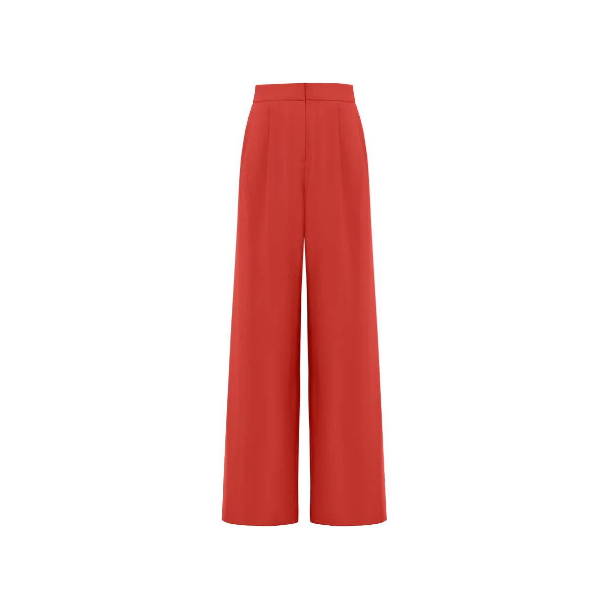 Antheia Wool Wide Leg Trousers in Red