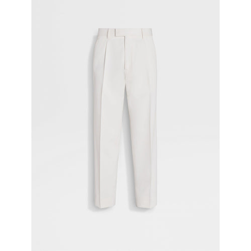 Load image into Gallery viewer, ZEGNA WHITE COTTON AND WOOL PANTS
