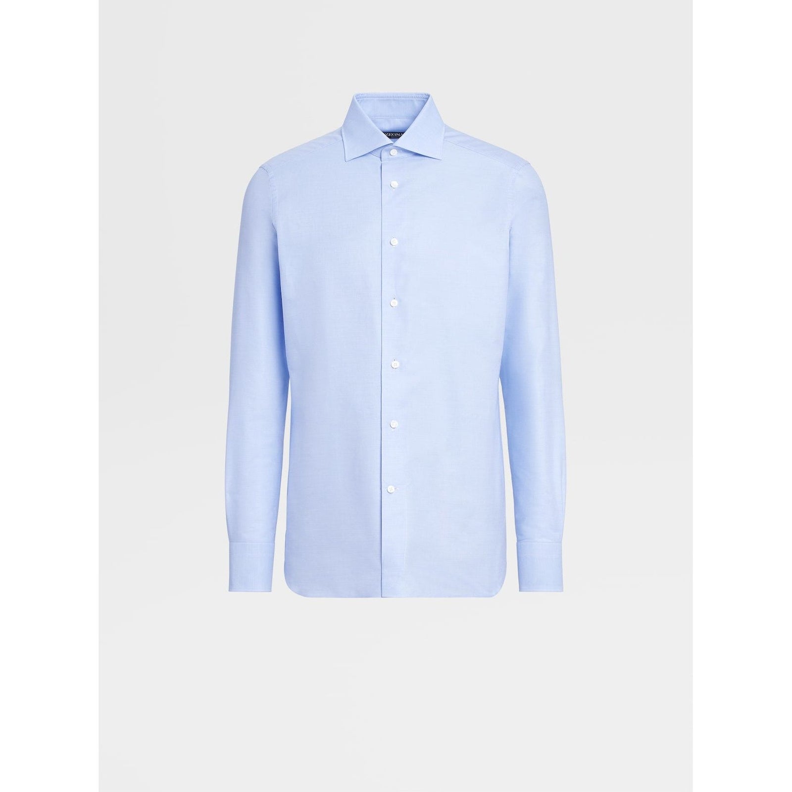 ZEGNA Light Blue Trofeo™ Cotton Long-sleeve Tailoring Shirt