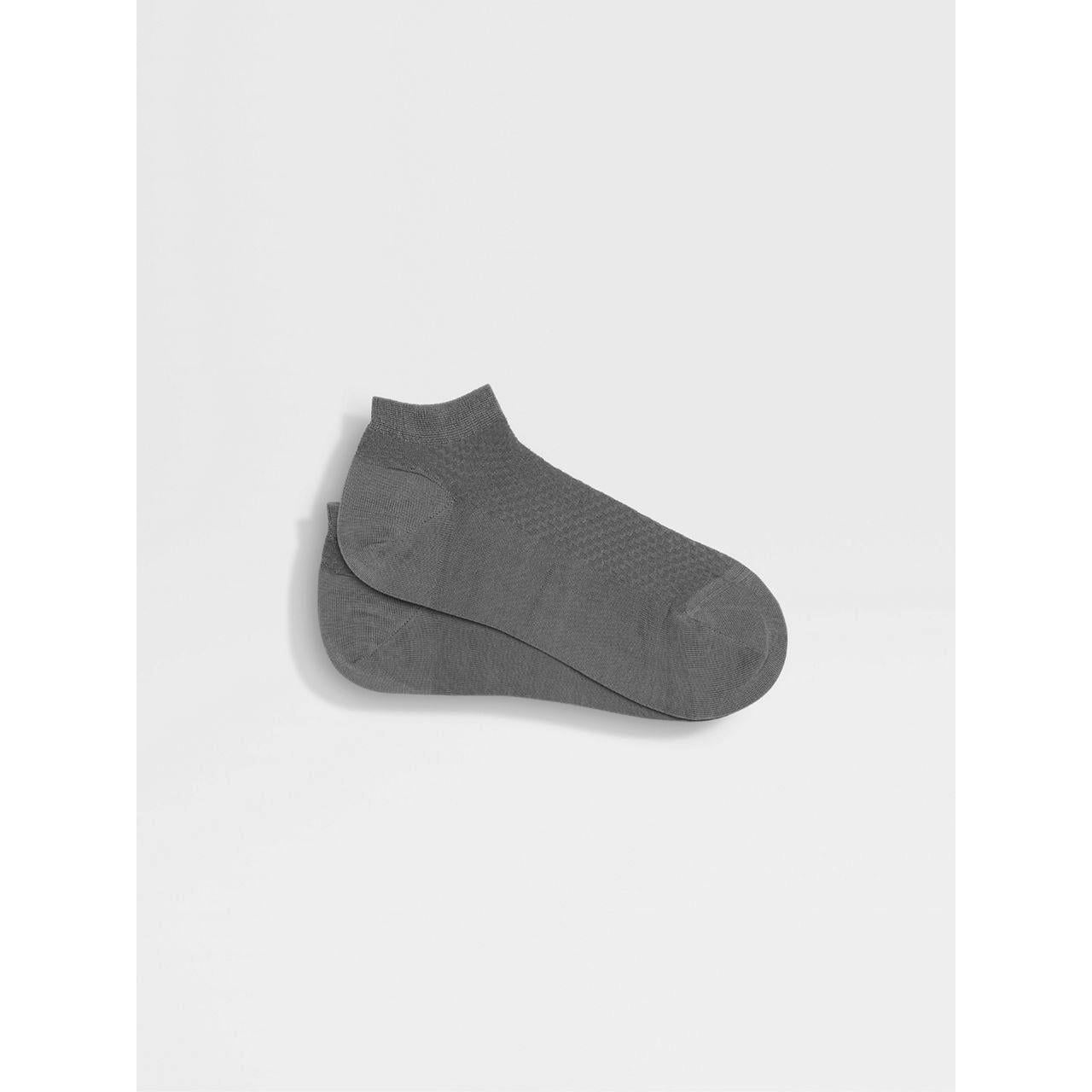 ZEGNA GREY COTTON BLEND SOCKS