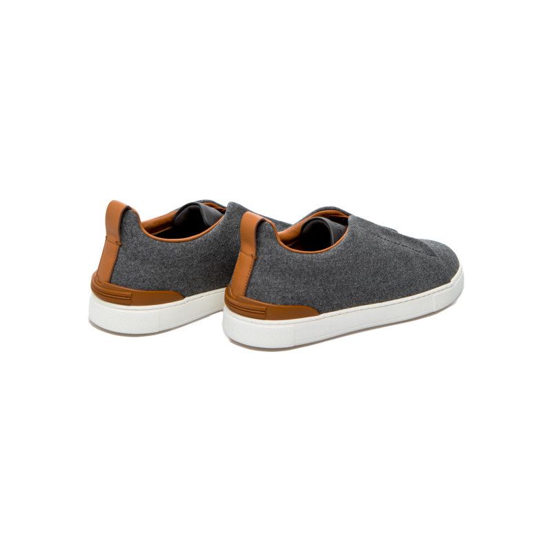 ZEGNA DARK GREY WOOL TRIPLE STITCH™ SNEAKERS