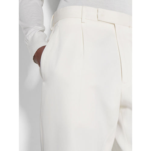 Load image into Gallery viewer, ZEGNA WHITE COTTON AND WOOL PANTS
