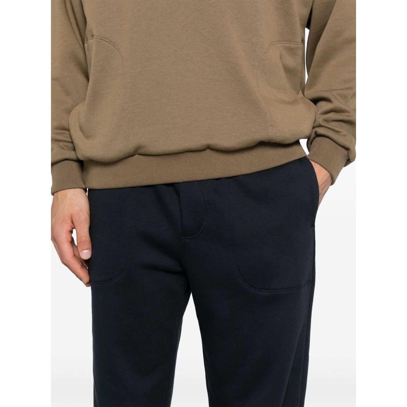 ZEGNA LOGO-EMBROIDERED COTTON BLEND JOGGERS