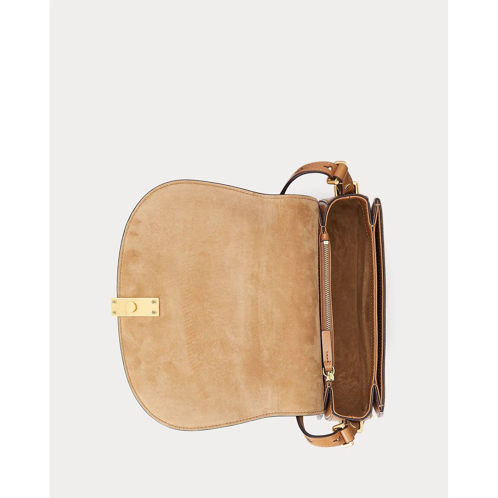 RALPH LAUREN Polo ID Leather Saddle Bag